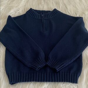 Little English Boy’s Navy Quarter Zip Sweater